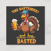 このバーテンダーは今にも焼ける準備ができている スクエア名刺 (正面)