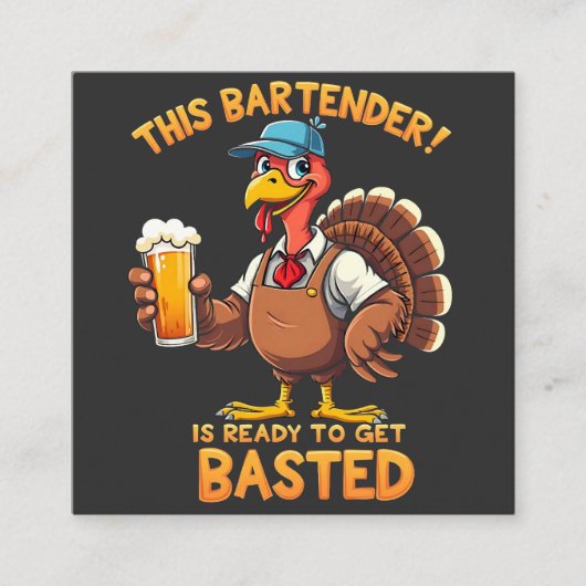 このバーテンダーは今にも焼ける準備ができている スクエア名刺 (正面)