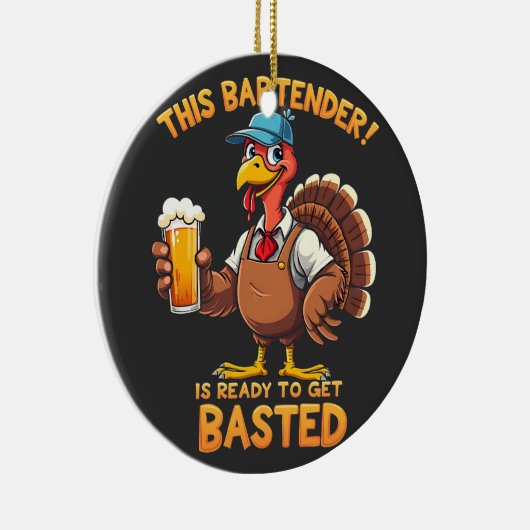 このバーテンダーは今にも焼ける準備ができている セラミックオーナメント (右)