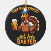 このバーテンダーは今にも焼ける準備ができている セラミックオーナメント (正面)