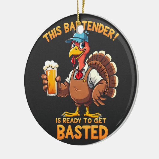 このバーテンダーは今にも焼ける準備ができている セラミックオーナメント (左)