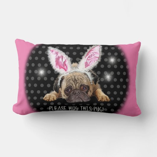 このパグクッション腰クッションを抱きしめて下さい。 ランバークッション (正面)