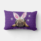 このパグ紫のクッション腰クッションを抱きしめて下さい。 ランバークッション (裏面)