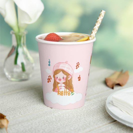 このパステルを使ってスマイルで朝を始める 紙コップ (インサイチュ)