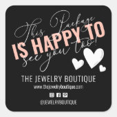 このパッケージはEtsy Sにも会えて嬉しいハート スクエアシール (正面)