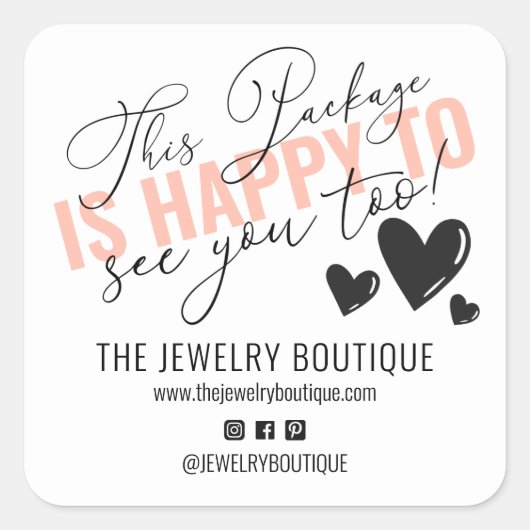 このパッケージもEtsyあなたに会えて嬉しいハート スクエアシール (正面)