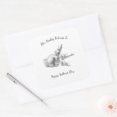 このパパの所属 – 子供の名前を持つギフト – スクエアシール (封筒)