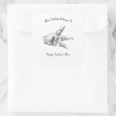 このパパの所属 – 子供の名前を持つギフト –  スクエアシール (バッグ)