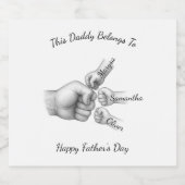 このパパの所属 – 子供の名前を持つギフト – ビールラベル (シングルラベル)