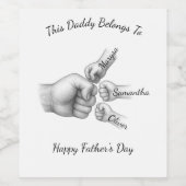 このパパの所属 – 子供の名前を持つギフト –  ワインラベル (シングルラベル)