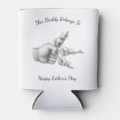 このパパの所属 – 子供の名前を持つギフト –  缶クーラー (正面)