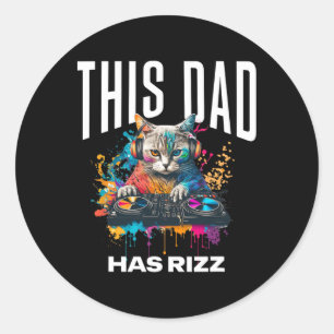 このパパはクールRizz Dj Cat Rizzlerパパを持つ父の ラウンドシール