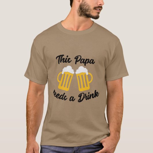 このパパはビールが欲しい Tシャツ (正面)
