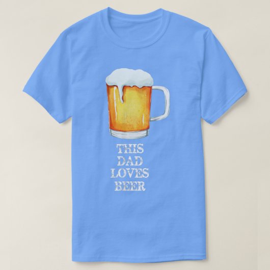 このパパはビールビールがおもしろい大好き Tシャツ (デザイン正面)