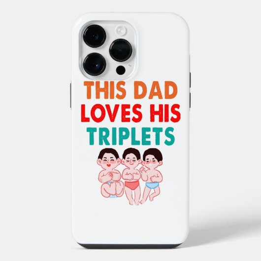 このパパは三つ子のことが大好き iPhoneケース (裏面)