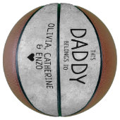 このパパは子供の名前の父の日グレイ バスケットボール (縦)