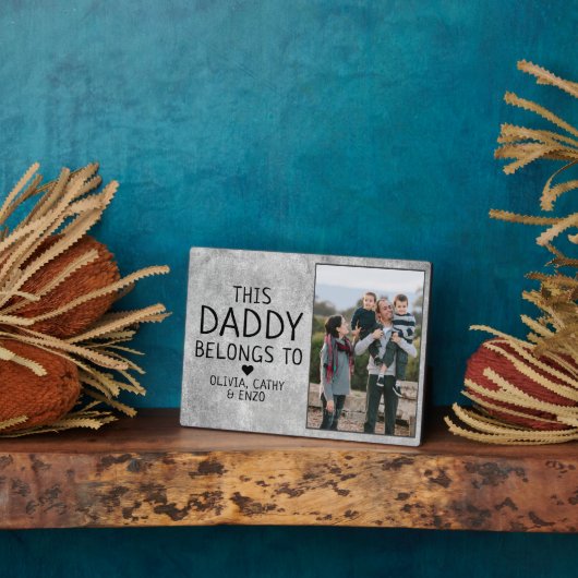 このパパは子供の名前フォトシルバーグレイに属している フォトプラーク (側面)