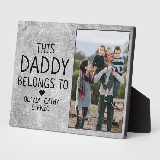 このパパは子供の名前フォトシルバーグレイに属している フォトプラーク (側面)