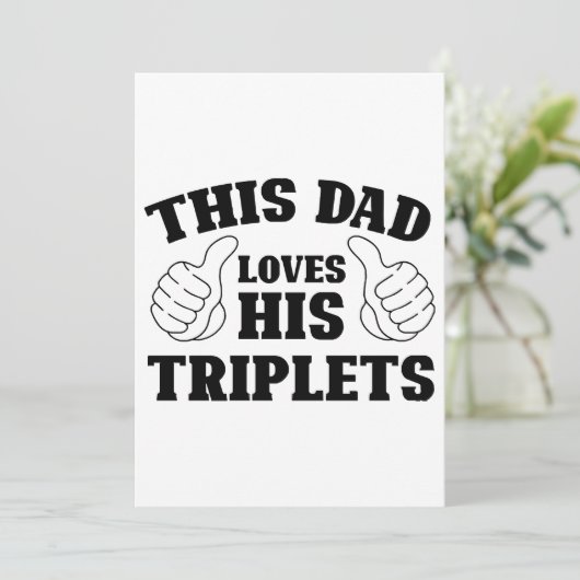 このパパは彼の三つ子を愛している – Theとのパパのためのギフト 招待状 (スタンド正面)