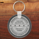 このパパは次に属する（カスタマイズ可能） キーホルダー (正面)