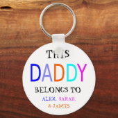 このパーソナライズされたパパはおもしろい、 キーホルダー (正面)