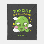 このパーソナライズされた惑星のおもしろいエイリアン フリースブランケット (正面)