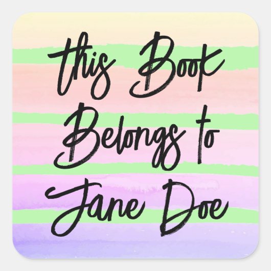 このパーソナライズされた本はシールに属している スクエアシール (正面)