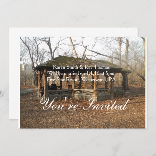 このパーソナライズされた美しい素朴招待状 招待状 (正面/裏面)