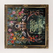 このパーソナライズされた鹿のシカに関するメッセージ ジグソーパズル (横)