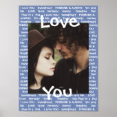 このパーソナライズされた「愛する人」カップルのブルーポスター ポスター (正面)