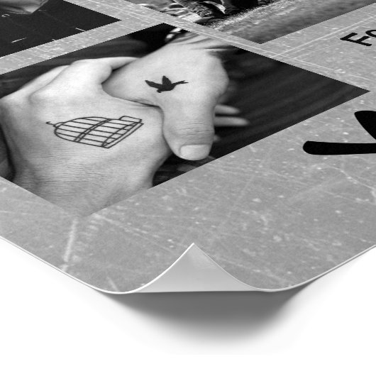 このパーソナライズされた「愛する者」カップルの写真ポスター ポスター (角)