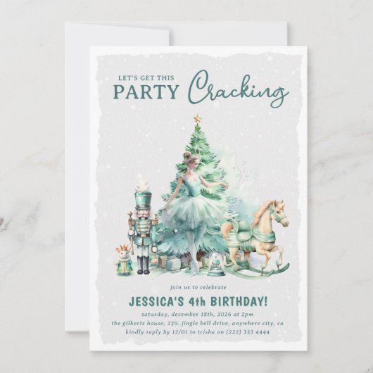 このパーティークラッキングクリスマス子供の誕生日 招待状 (正面)