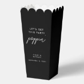 このパーティーポピンブラックのポップコーン結婚を手に入れる フェイバーボックス (裏面)