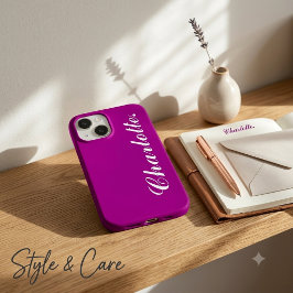 このパープルに自分の名前をデザイン Case-Mate iPhone 14ケース