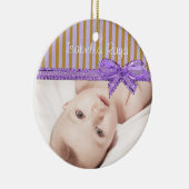 このパープル＆ブラウンの写真オーナメントをカスタマイズする セラミックオーナメント (右)