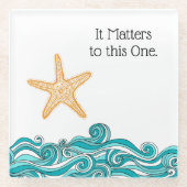 このヒトデは大事だ ガラスコースター (正面)