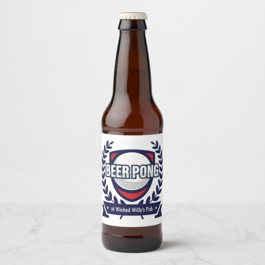 このビアポンロゴをカスタマイズする ビールラベル (正面)