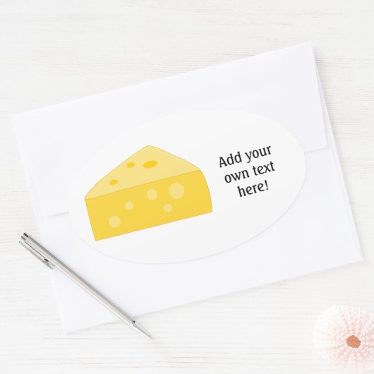 このビッカスタマイズグ・チーズのグラフィック 楕円形シール (封筒)