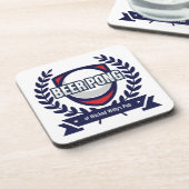 このビールポンのロゴをカスタマイズする コースター (左側)