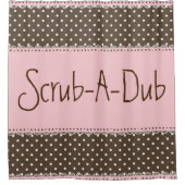 このピンクとブラウンをカスタマイズ シャワーカーテン (正面)