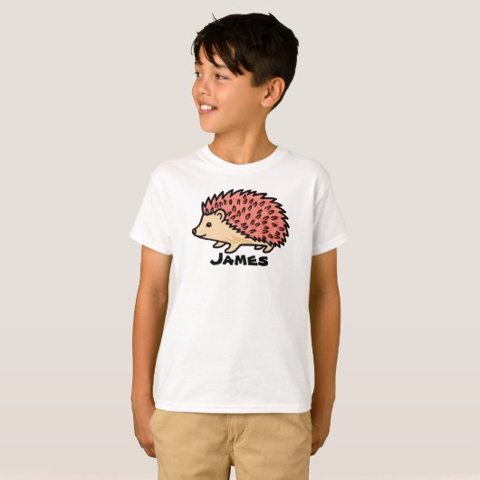 このピンクのハリネズミに名前を書く Tシャツ (正面フル)