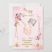 このピンク色で思い出に残る記念エレガント品を 招待状 (裏面)