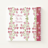 このピンク色の小さな花のレシピ本をパーソナライズ ノートブック (裏面)