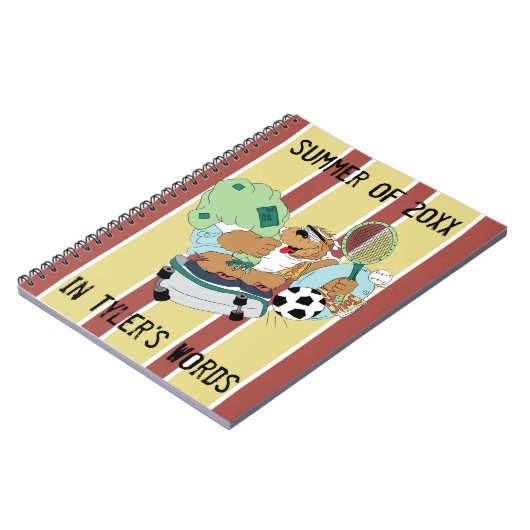 このファンキャンプのクマのノートをカスタマイズしてください ノートブック (左側)