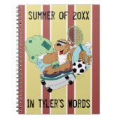 このファンキャンプのクマのノートをカスタマイズしてください ノートブック (正面)