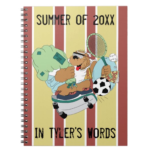 このファンキャンプのクマのノートをカスタマイズしてください ノートブック (正面)