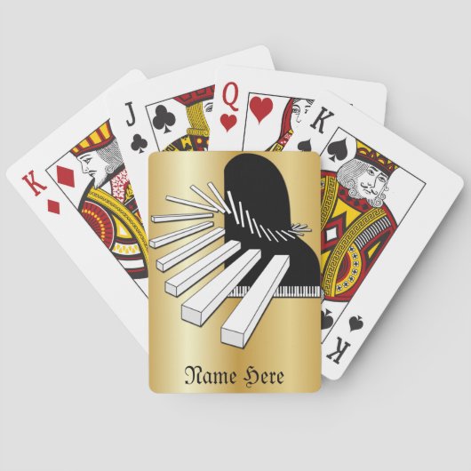 このファンタジーピアノ音楽自転車をパーソナライズ遊® トランプ (裏面)