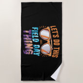 このフィールドデイを行うサングラス先生 ビーチタオル (正面)