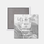 このフォト白黒で日付を保存 マグネット (正面/裏面)