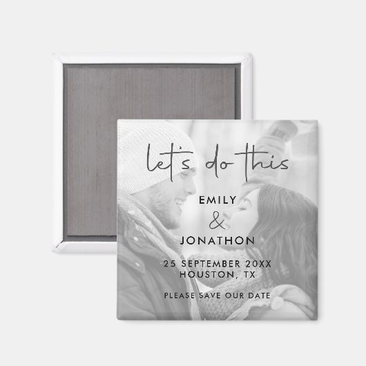 このフォト白黒で日付を保存 マグネット (正面/裏面)